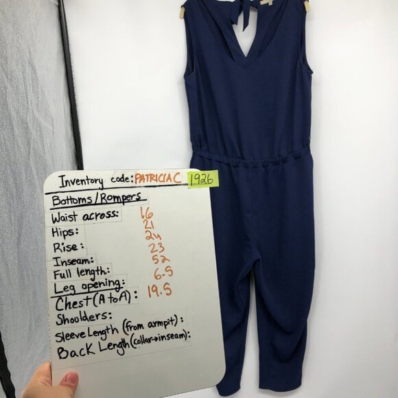 Monk + Lou Blue Sleeveless Jumpsuit size L - Picture 15 of 16